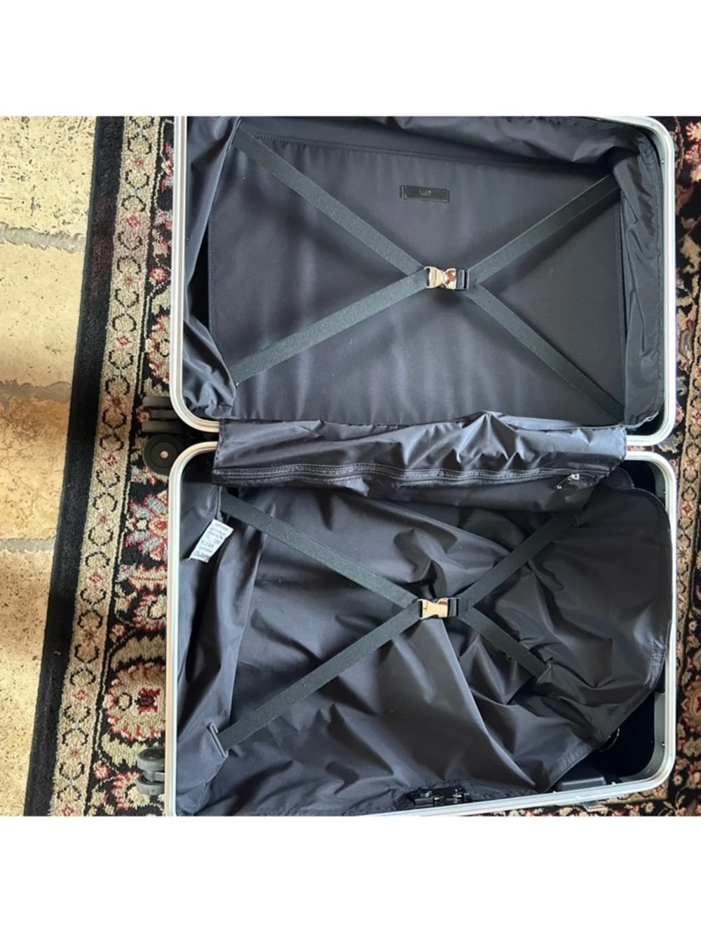 FPM Milano bank collection hard shell suitcase. NWT. Black/silver.